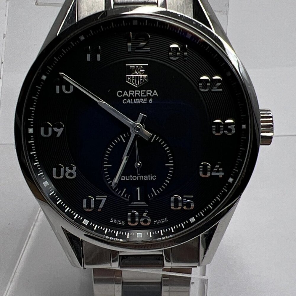 TAG HEUER Carrera Calibre 6 WAR2110 Automatic Men's Date 39mm Steel 100M Watch - Picture 2 of 13